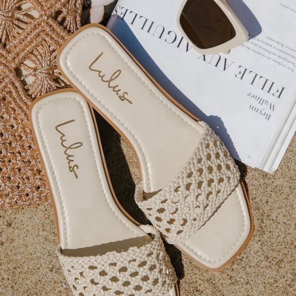Lulu's Cream Artisanal Woven Sandals NEW